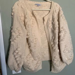 Ballon Sleeve Cardigan creme